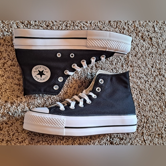 Chuck Taylor All Star Converse Platform Black High Tops Size 6 - Picture 3 of 9